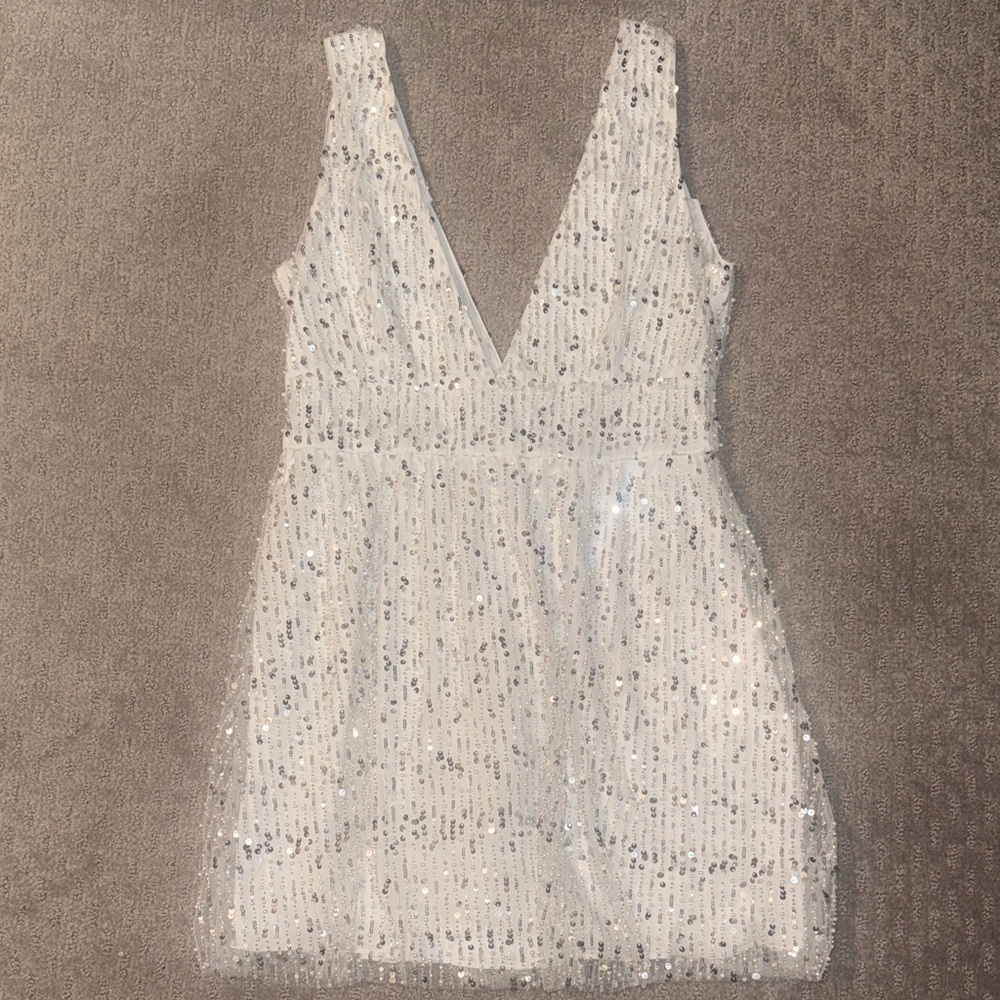 Sparkling Sequin V-Neck Dress